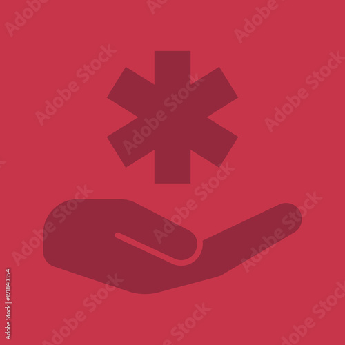 Open hand with life star glyph color icon