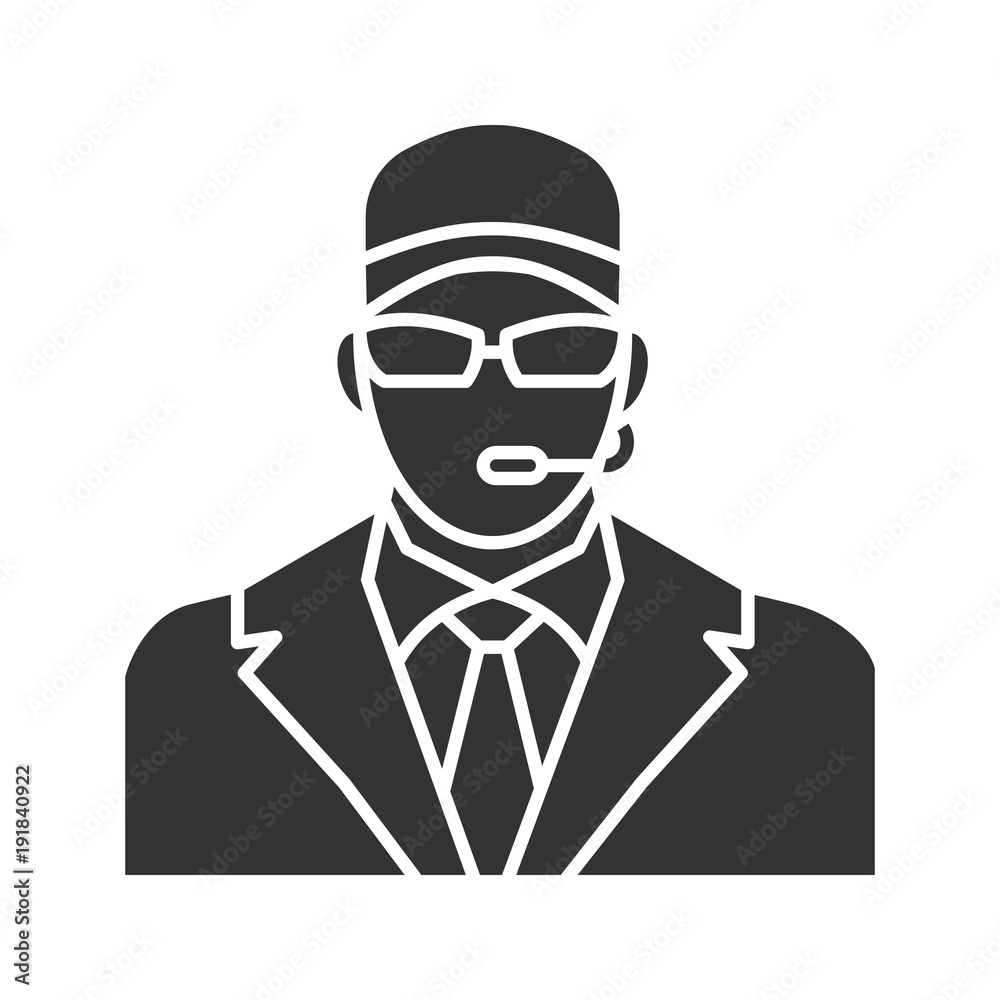 Security guard glyph icon