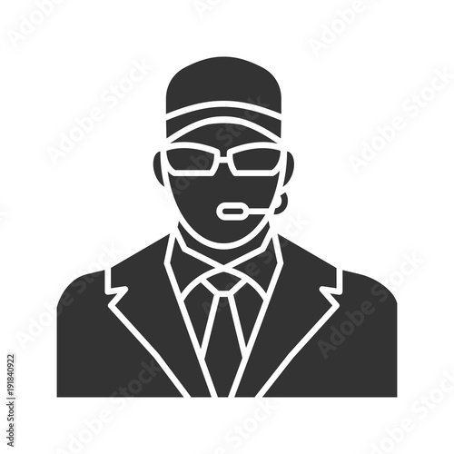 Security guard glyph icon