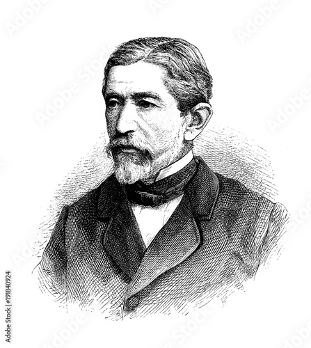 Hermann von Mallinckrodt, German parliamentarian, vintage engraving portrait