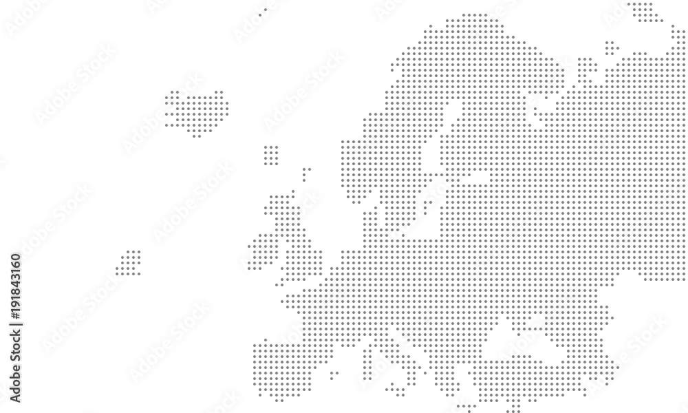 Foto - europe map dotted large - obrazy, fototapety, plakaty 