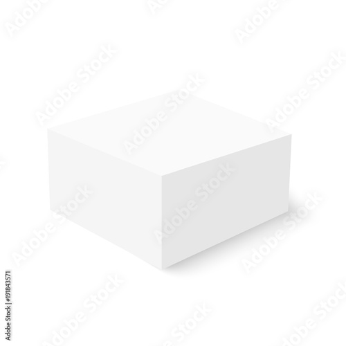 White cardboard box template with soft shadow. Vector mock up © Rafael