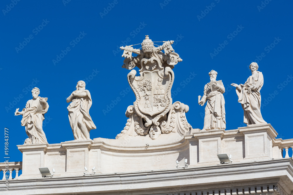 Detalis of Saint Peter's Square, Vatican, Rome, Italy