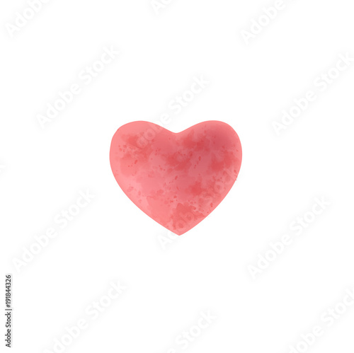 Heart symbol in water color style, vector illustration.