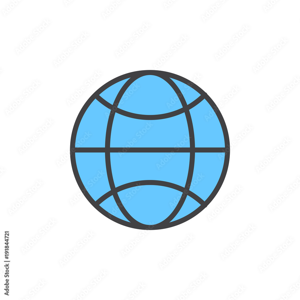 Globe filled outline icon, line vector sign, linear colorful pictogram isolated on white. Worldwide symbol, logo illustration. Pixel perfect vector graphics Globe filled outline icon, line vector sign, linear colorful pictogram isolated on white. Worldwide symbol, logo illustration. Pixel perfect vector graphics