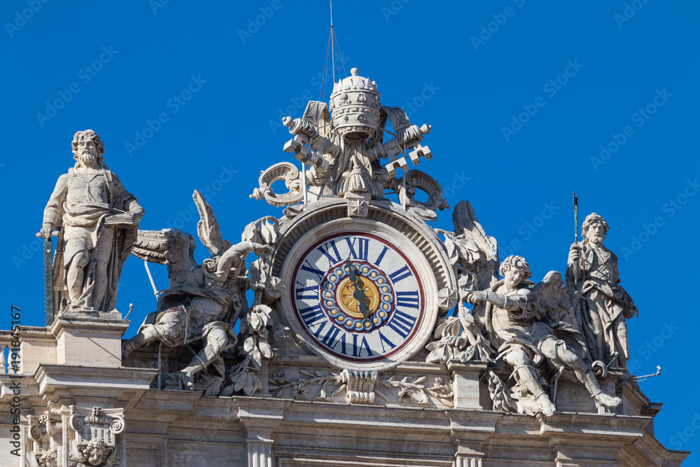 Detalis of Saint Peter's Square, Vatican, Rome, Italy