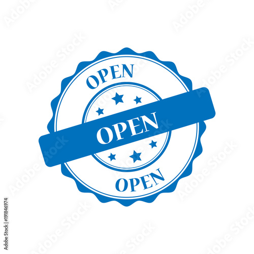 Open blue stamp illustration