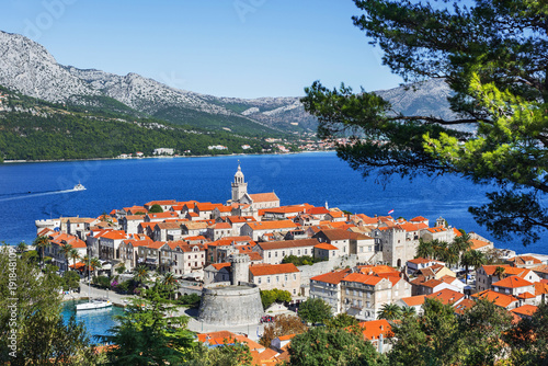 View of the Korcula town, Korcula island, Dalmatia, Croatia photo