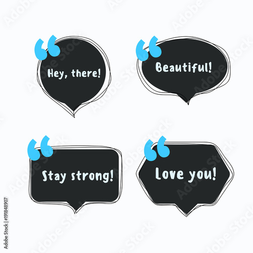 Set of colorful speech bubbles set