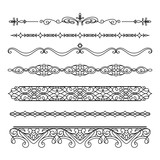 Scroll elements, set of vintage borders and flourishes