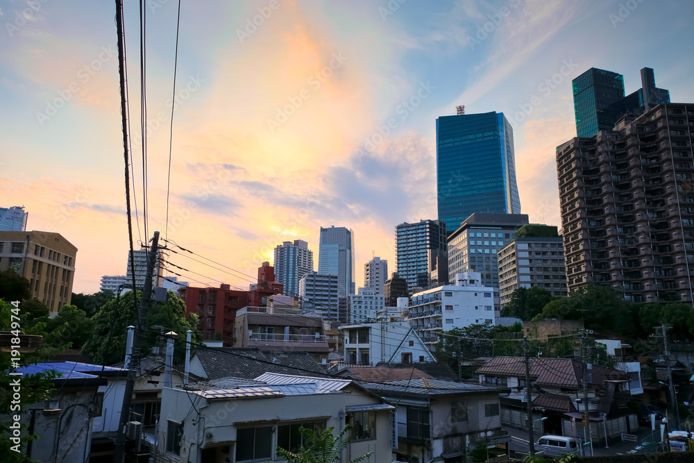 Obraz premium 東京 三年坂からの夕日