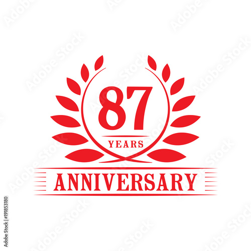 87 years anniversary logo template. 