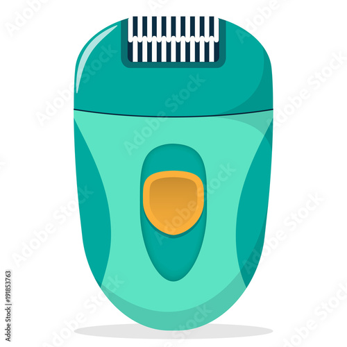 Modern electric epilator for gentle removal of unwanted body hair. Vector flat illustration, isolated on white background.