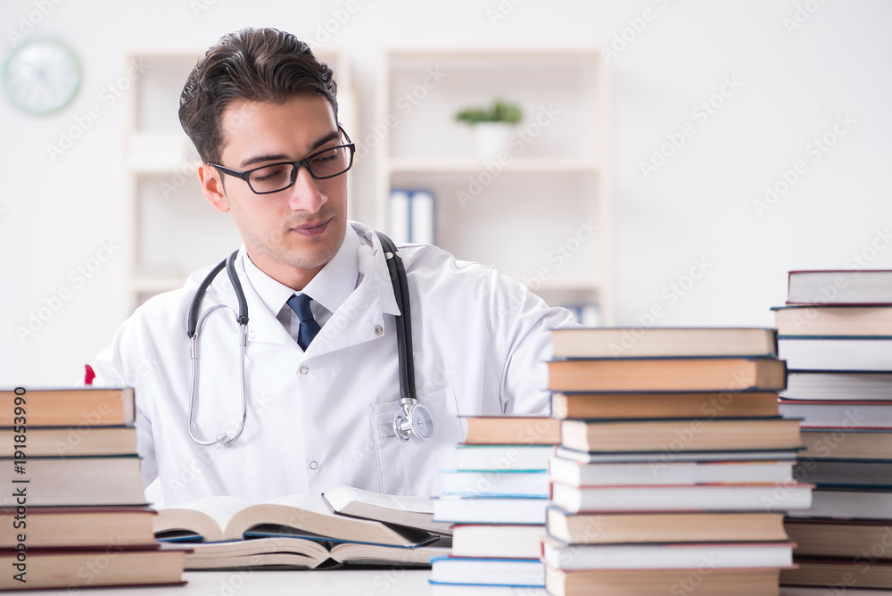 Medical student preparing for university exams Medical student preparing for university exams
