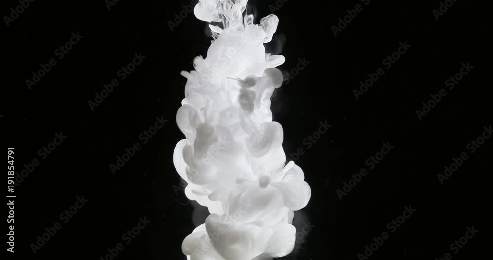 Concept Art White Paint In Water As Smoke In Slowmotion