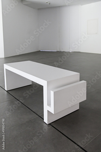 White bench modern interior