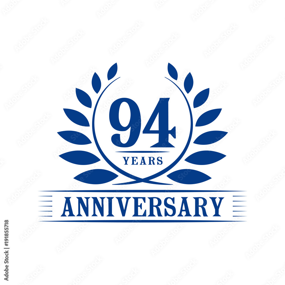 94 years anniversary logo template. 
