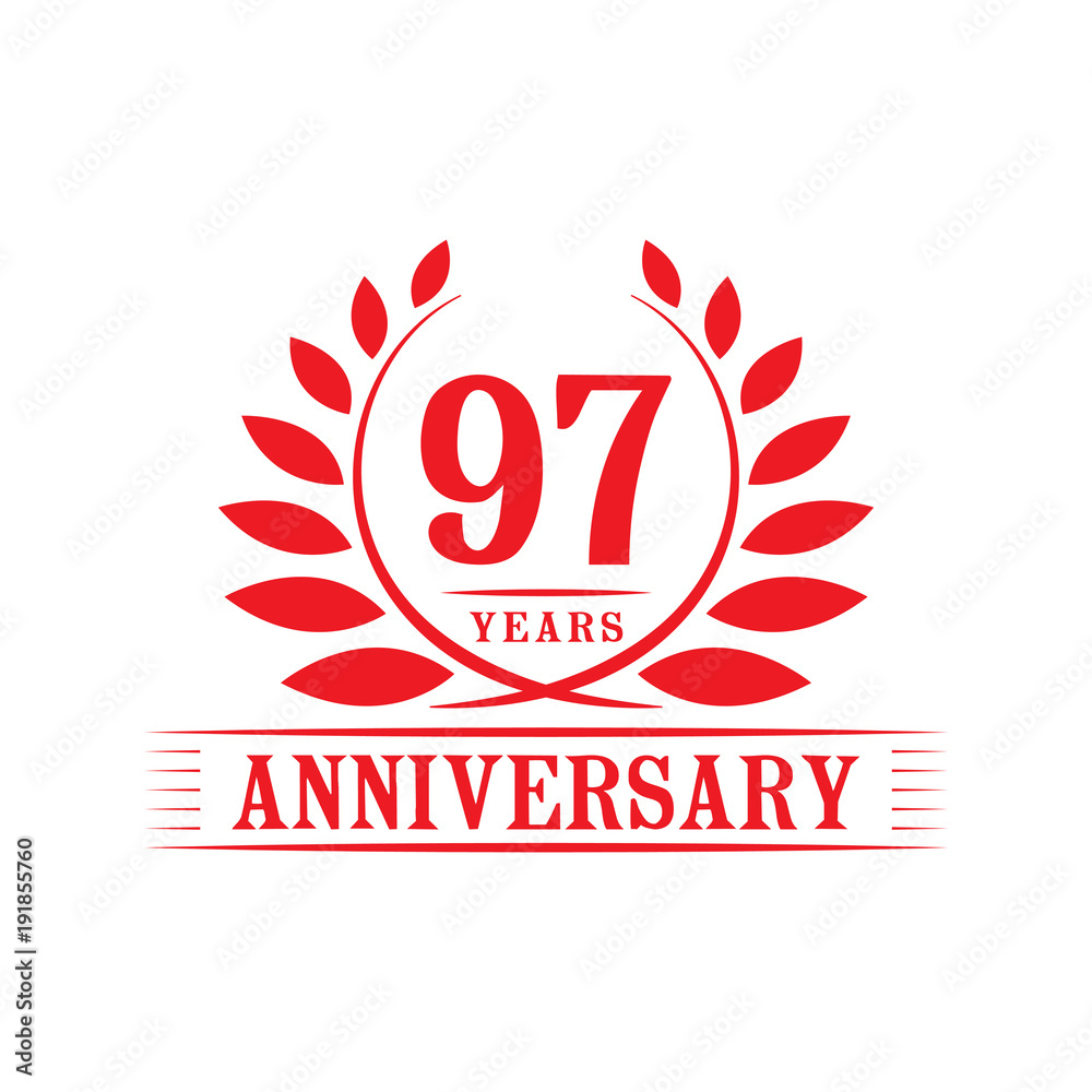 97 years anniversary logo template.
97 years anniversary logo template.