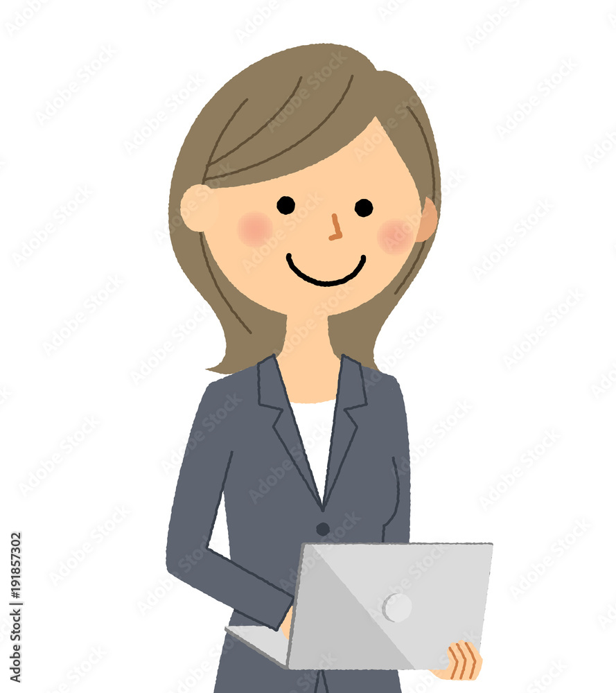 スーツの女性 ノートPC スーツの女性 ノートPC