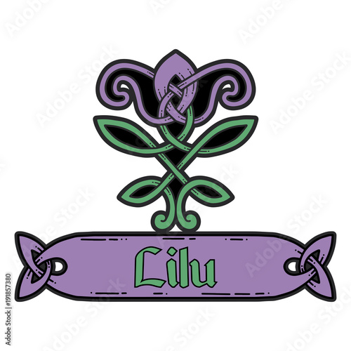 Flower pattern in the Celtic style.