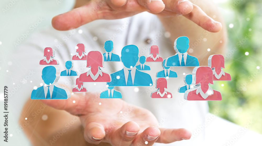 Businessman recruiting candidate for a job 3D rendering Businessman recruiting candidate for a job 3D rendering