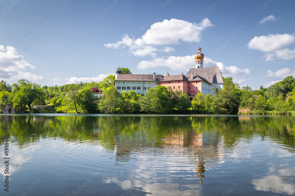 Augustinian Cloister of Höglwörth in summer, Bavaria, Germany