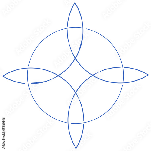 Vector icon for Wiccan Community: Witches Knot also known as Magic Knot or Witches Charm symbol.