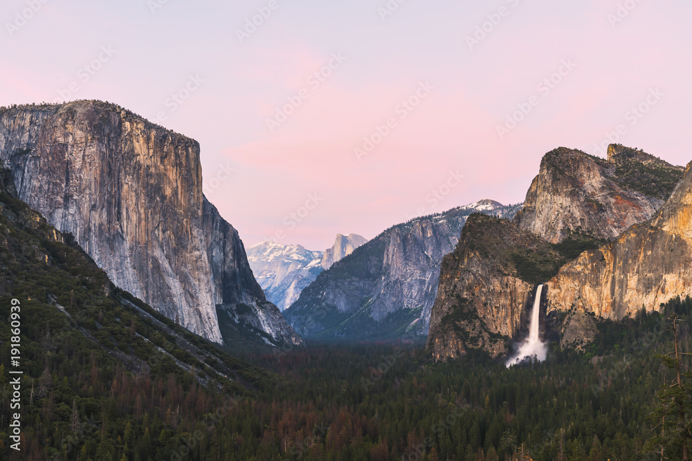 sunset at Yosemite National park,California,usa.