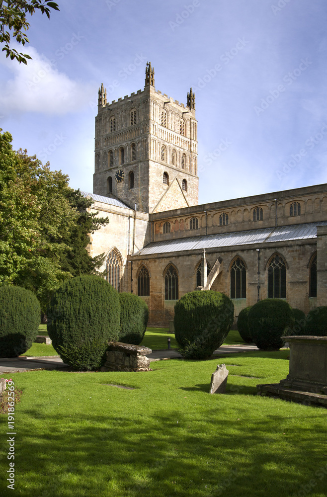 The historic Abbey at Tewkesbury, Gloucestershire, Severn Vale, UK