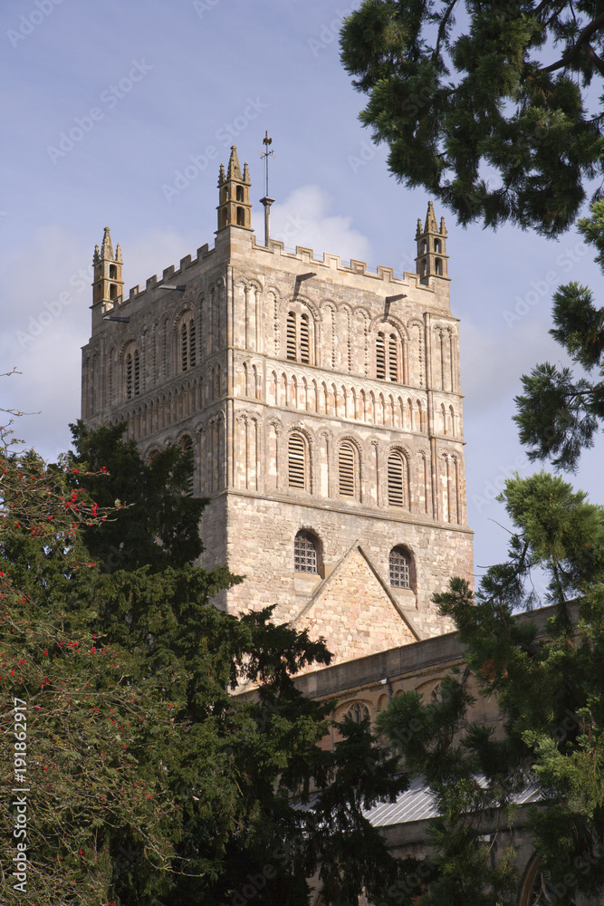 The historic Abbey at Tewkesbury, Gloucestershire, Severn Vale, UK
