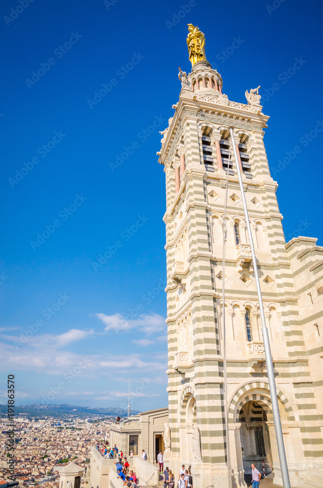Beautiful church Notre Dame de la Garde in Marseille, Provence, France