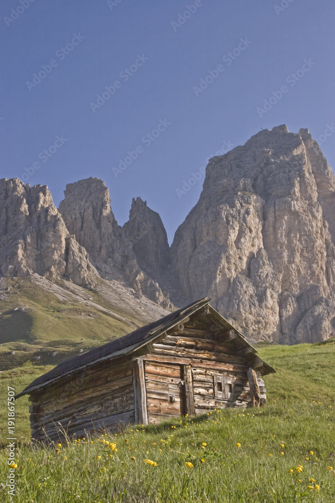 Auf dem Grödner Joch in Südtirol