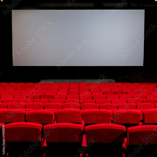 Empty red chair in the cinema  seats.