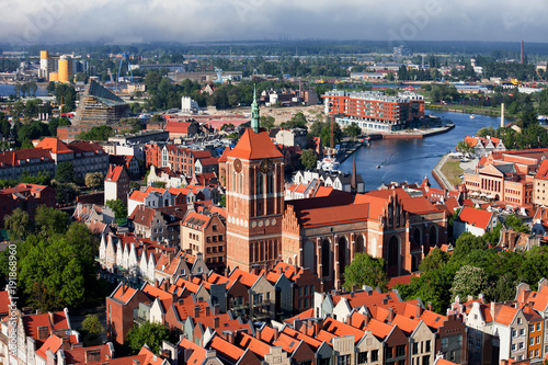 View Over City Of Gdansk In Poland