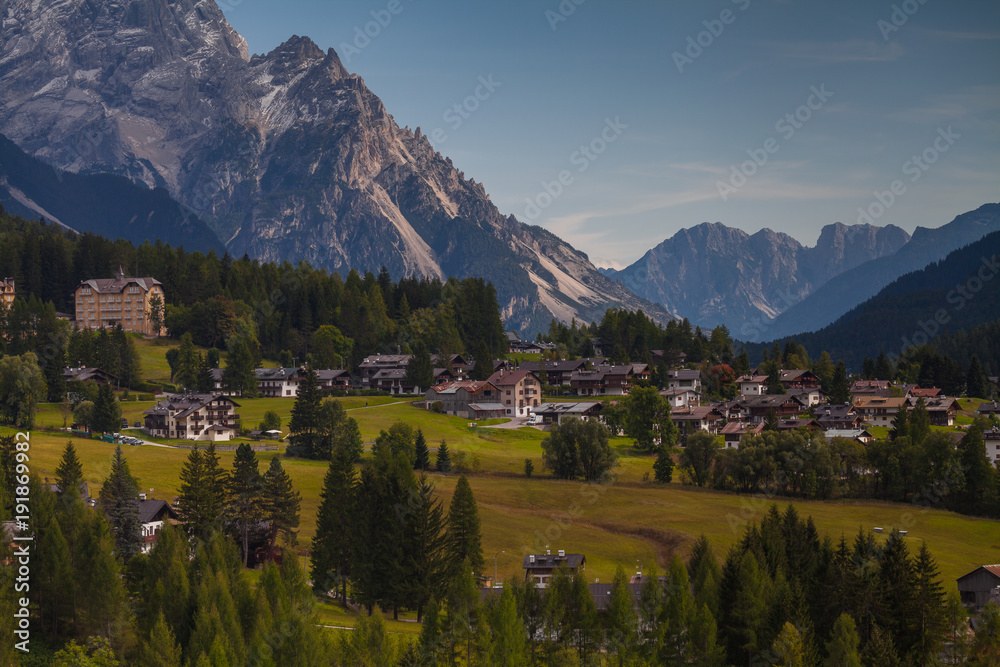 Typical beautiful landscape in Dolomites