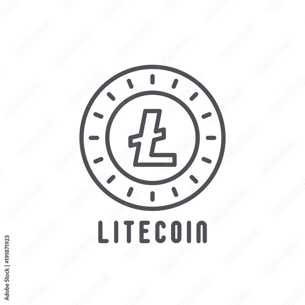 Litecoin thin line icon. Modern vector illustration of cryptocurrency. Litecoin thin line icon. Modern vector illustration of cryptocurrency.