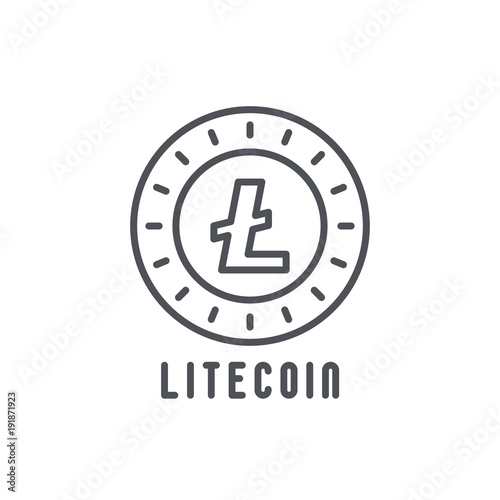 Litecoin thin line icon. Modern vector illustration of cryptocurrency.
