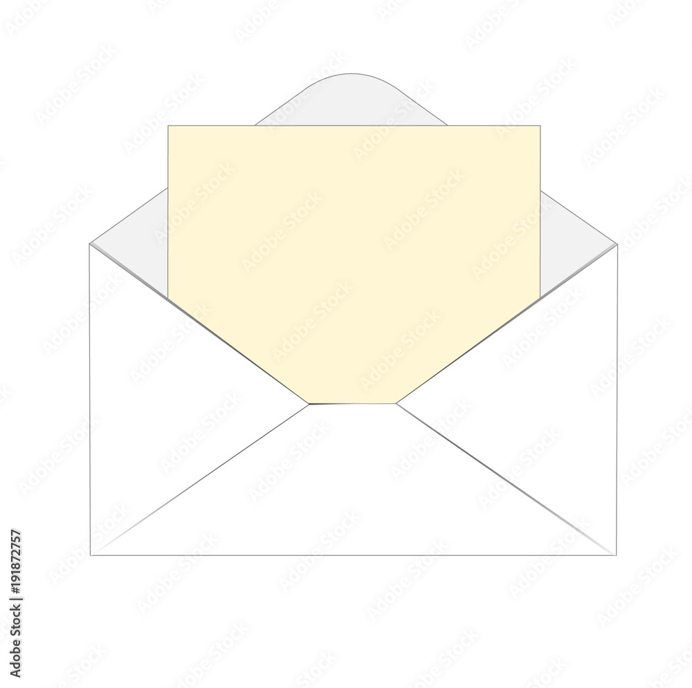 paper inside the envelope, vector illustration. paper inside the envelope, vector illustration.