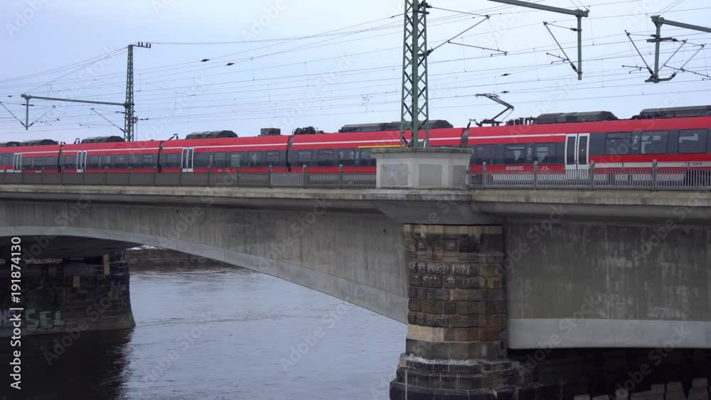 23.01.2018 Dresden, Germany - Electric tram in Dresden, Germany