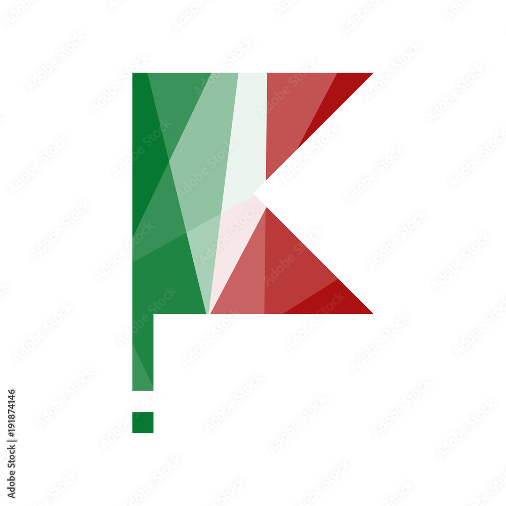 Low Poly Italy flag on polygons texture background, modern style vector illustration Low Poly Italy flag on polygons texture background, modern style vector illustration