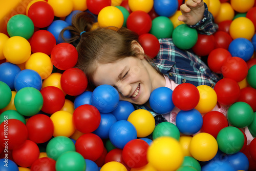 A child is having fun and playing at a children's party