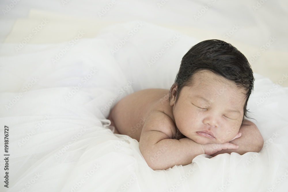 Close-up portrait of a beautiful sleeping baby newborn , 1 week old. Close-up portrait of a beautiful sleeping baby newborn , 1 week old.