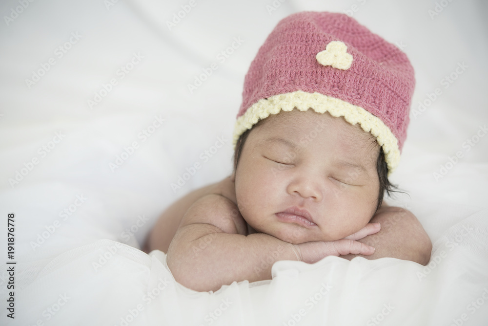 Close-up portrait of a beautiful sleeping baby newborn , 1 week old. Close-up portrait of a beautiful sleeping baby newborn , 1 week old.