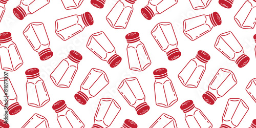 pepper bottle seamless pattern vector isolated Salt sugar shaker wallpaper background red