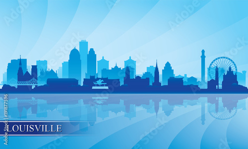 Louisville city skyline silhouette background