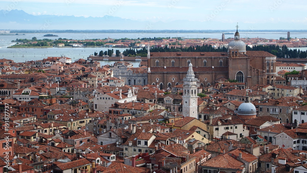 top view of venice from the bell tower 