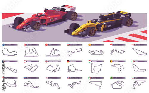 Vector motor racing tracks