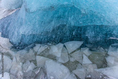 Blue ice texture, winter ba...