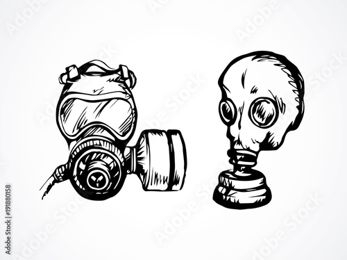 Vector drawing. Gas mask