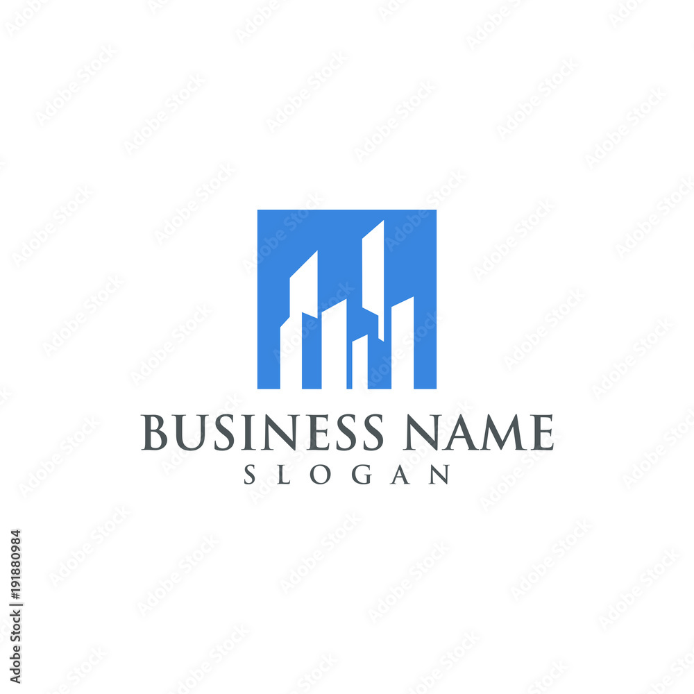 Building construction logo vector abstract graphic